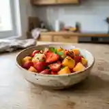 Méli-mélo gourmand de fraises et melon au Grand-Marnier
