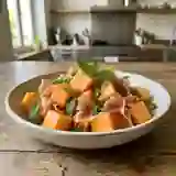 Melon fondant au jambon cru et menthe fraîche