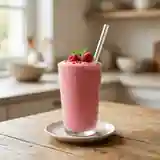 Milk-shake léger et fruité aux framboises fraîches