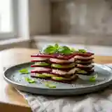 Mille-feuille betterave et avocat crémeux