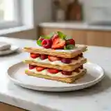 Mille-feuille gourmand au carré frais et fruits frais