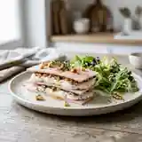 Mille-feuilles gourmand de jambon et noix