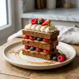 Millefeuille épicé au caramel et fruits rouges