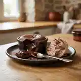 Moelleux au chocolat fondant avec chantilly au chocolat maison