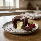 Moelleux au chocolat noir avec cœur fondant blanc