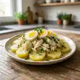 Morue savoureuse aux pommes de terre fondantes et œufs durs