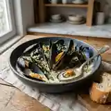 Moules à la crème : chair iodée et jus onctueux