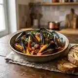 Moules à l'espagnole savoureuses au chorizo et poivrons