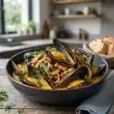 Moules au curry et lardons : recette savoureuse et épicée