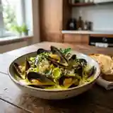 Moules au poireau et safran : recette savoureuse et raffinée