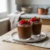 Mousse au chocolat noir intense et groseilles fraîches