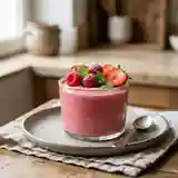 Mousse légère et onctueuse aux framboises ou fraises fraîches