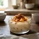 Mousse aux amandes et pêches