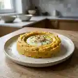 Nid d’œuf sur purée fondante de légumes