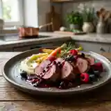 Noisettes de Chevreuil Rôties aux Herbes et Sauce aux Baies