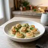 Noix de Saint-Jacques à la Crème d'Ail onctueuse