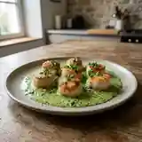 Noix de Saint-Jacques à la Sauce Verte Fraîche