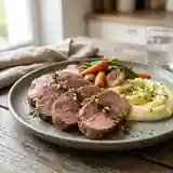 Noix de veau marinée et cuite à basse température, tendre et savoureuse