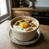 Oeufs cocotte crémeux au foie gras fondu