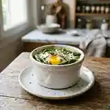 Œufs en cocotte aux asperges vertes fondantes