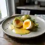 Oeufs mollets et crème au curry