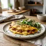 Omelette gourmande à la soubressade et au fromage fondant