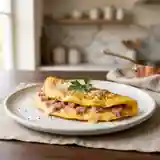 Omelette gourmande au parmesan et salami