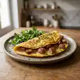 Omelette gourmande au saucisson lyonnais