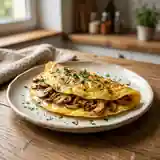 Omelette gourmande aux deux champignons frais