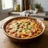 Omelette gratinée aux tomates et jambon au four