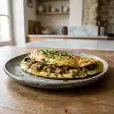 Omelette savoureuse à l'aubergine fondante