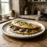 Omelette savoureuse aux foies de volaille