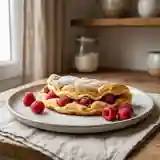 Omelette soufflée légère aux framboises fraîches