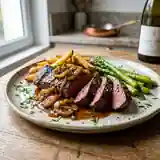 Onglet de bœuf fondant au déglaçage échalote