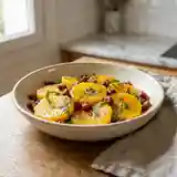 Oranges juteuses aux dattes et miel acidulé