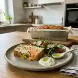 Pain de poisson savoureux au lieu jaune et saumon