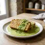 Pain de saumon moelleux accompagné d'un coulis de poireau onctueux