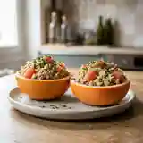 Pamplemousse farci au thon frais et salade croquante