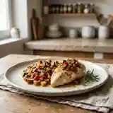 Papillote de dinde savoureuse accompagnée de ratatouille maison