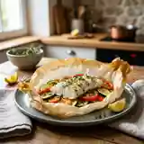 Papillote de poisson savoureuse aux légumes frais