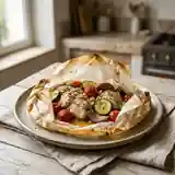 Papillote de poulet méridionale légère et savoureuse