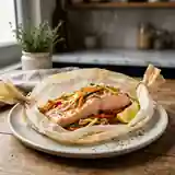 Papillote de saumon aux légumes frais et herbes aromatiques