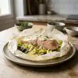 Papillote de saumon fondant aux poireaux : recette facile et savoureuse