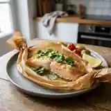 Papillote de saumon frais à la coriandre et citron
