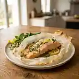 Papillote de saumon frais à la menthe et citron