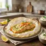 Papillotes de Saumon aux Deux Variétés et Sauce Crémeuse au Curry
