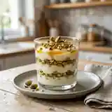 Parfait onctueux miel et pistaches croquantes