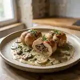 Paupiettes de poulet fondantes aux champignons et sauce crémeuse