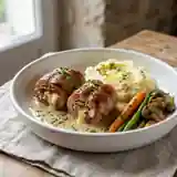 Paupiettes de veau farcies au bacon et gruyère gratinées