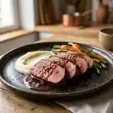 Pavé de Biche à la Sauce Réduction de Porto, Éclat de Saveurs Automnales